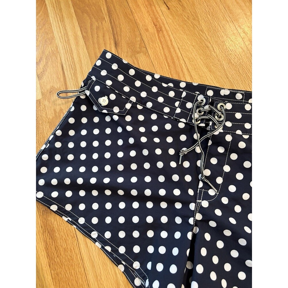 Birdwell Beach Britches Navy Blue & White Polka Dot Board Shorts Womens 16 - Picture 2 of 10